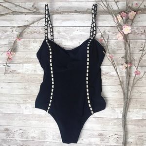 Gideon Oberson | Black One Piece Swimsuit